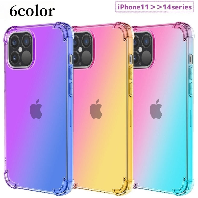 iPhoneケース iPhoneカバー スマートフォンケース スマホ カバー クリア 透明 グラデーションカラー 保護 傷防止 レディース メンズ 携帯カバー 無地 おしゃれ かわいい キュート カラフル カジュアル シンプル 男女兼用 ユニセックス 11 12 13 Pro Max mini ピンク 紫 金色 青 黒