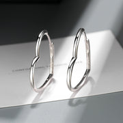 フープピアス レディース 女性 アクセサリー 中折れ ハート シンプル 華奢 細身 上品 かわいい おしゃれ きれいめ カジュアル プレゼント ギフト 贈り物 誕生日 記念日 デート 女子会 パーティ お呼ばれ お出かけ 雑貨 ファッション小物 婦人 フェミニン 大人女子 シルバーカラー ゴールドカラー