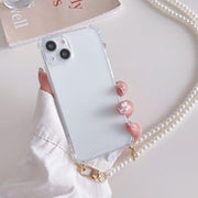 iPhoneケース ショルダーストラップ付き ストラップ 肩掛け ロング フェイクパール パール調 レディース スマホアクセサリー ショルダータイプ チェーン クリア おしゃれ シンプル 傷防止 落下防止 かわいい 大人女子 シンプル 無地 透明 春 夏 秋 冬iPhone13 13Pro 13ProMax iPhone14 14Pro 14ProMax 14Plus