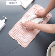 洗濯板 吸盤付き コンパクト 丸めて収納 折り畳み 携帯 持ち運び 洗濯小物 手洗い 洗濯用品 せんたく 洗濯ボード 部分洗い ウォッシュボード