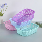 バスケット かご プラスチック トレー収納カゴ 整理用品 軽量 キッチン 台所 果物入れ フルーツバスケット小物入れ カラフル