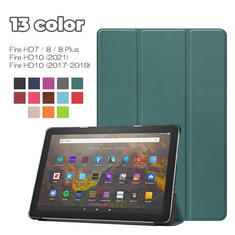 タブレットスタンド タブレットケース FireHD Amazon レザーケース カバー スタンド マグネット 軽量 薄型 手帳型 無地 シンプル おしゃれ ビジネス 自宅 第10世代 2019/2018/2017 FireHD8plus FireHD10 FireHD7 新モデル 旧モデル kindle キンドル 電子書籍 男性 女性 黒 紺 赤 かわいい カラフル 三つ折り 192x115 202x137 262×159 247x166 リチウム