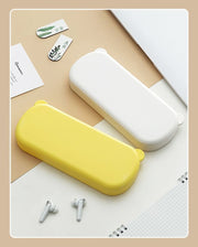 箱型ペンケース 筆箱 筆入れ 小物入れ 片開きボックス型 文房具 文具 コスメ収納 大容量 軽量 防水 仕切り 無地 コンパクト