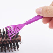 ヘアブラシクリーナー お手入れ 髪の毛 櫛 くし ヘアブラシ クリーニング 掃除 髪の毛取り プラスチック 汚れ取り ホコリ取り 簡単 日用品 生活雑貨 洗面 ブラック パープル
