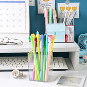 ペン立て ペンケース ペンスタンド 単品 シングル 文具 文房具 小物入れ 収納ボックス 収納 クリア スクエア 四角