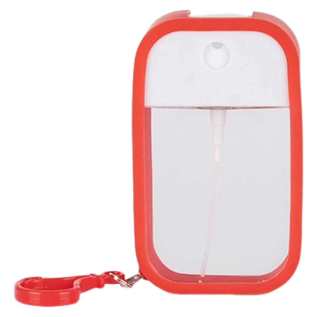 アトマイザー 詰替容器 50ml スプレーボトル カード型 シリコンカバー フック付き 霧吹き 香水 ハンディ 持ち運び 携帯用 無地 ホワイト ブラック おしゃれ かわいい 便利 旅行 おでかけ