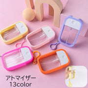 アトマイザー 詰替容器 50ml スプレーボトル カード型 シリコンカバー フック付き 霧吹き 香水 ハンディ 持ち運び 携帯用 無地 ホワイト ブラック おしゃれ かわいい 便利 旅行 おでかけ