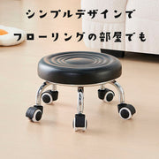 ロースツール ミニサイズ キャスター付き 作業用スツールフットケアチェア 作業イス 丸椅子 厚手クッション 移動 シンプル 回転イス
