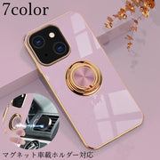 iPhoneケース スマートフォンケース スマホケース スマホカバー リング付き スタンド機能 マグネット用鉄板内臓 車載ホルダー対応 シンプル 背面保護 保護 傷防止 おしゃれ お洒落 可愛い レディース 女性 iPhone アイフォン 保護カバー