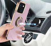 iPhoneケース スマートフォンケース スマホケース スマホカバー リング付き スタンド機能 マグネット用鉄板内臓 車載ホルダー対応 シンプル 背面保護 保護 傷防止 おしゃれ お洒落 可愛い レディース 女性 iPhone アイフォン 保護カバー