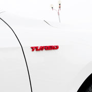 カーステッカー TURBO メタリック シルバーカラー ブラック 車 ドレスアップ ワンポイント かっこいい 立体 3D