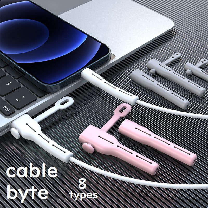 ケーブルバイト Type-A to Lightningケーブル 保護 断線防止 巻取り 収納 コンパクト シンプル 無地 シリコン おしゃれ 定番 かわいい