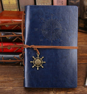 メモ帳 手帳 ノート 文房具 フェイクレザー ビジネス ギフト 日記 船 イカリ 舵 航海日誌 アンティーク 重厚 おしゃれ