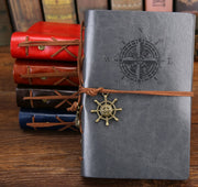 メモ帳 手帳 ノート 文房具 フェイクレザー ビジネス ギフト 日記 船 イカリ 舵 航海日誌 アンティーク 重厚 おしゃれ