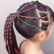 編み込みリボン ヘアリボン 10本セット キッズ 女の子 ガールズ ヘアアクセサリー ヘアアレンジ ロープ 紐 ひも ロング 三つ編み リボン編み カラフル