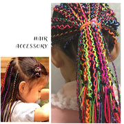 編み込みリボン ヘアリボン 10本セット キッズ 女の子 ガールズ ヘアアクセサリー ヘアアレンジ ロープ 紐 ひも ロング 三つ編み リボン編み カラフル