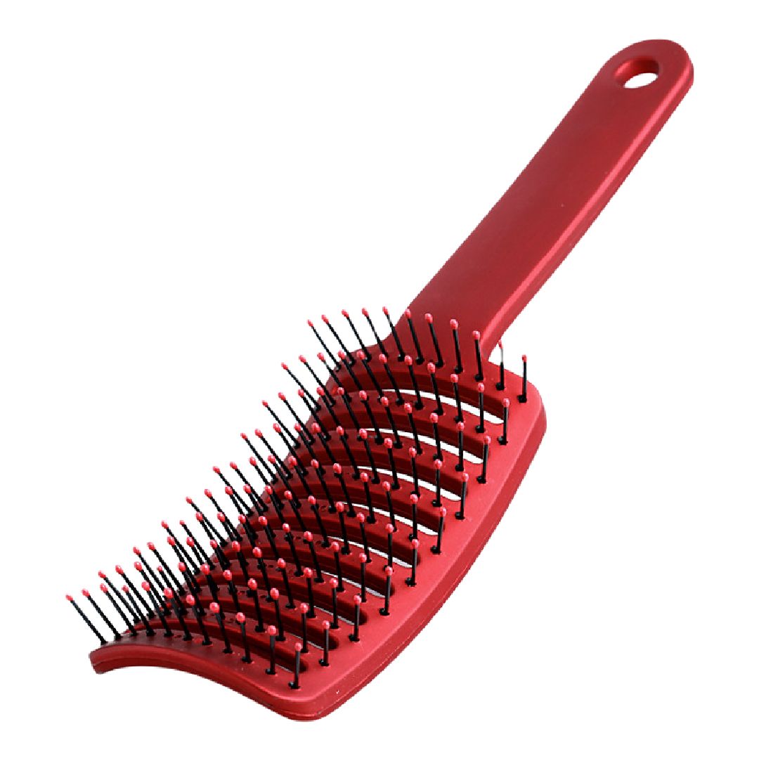 ヘアブラシ ヘアーブラシ レディース メンズ スケルトンブラシ 幅広 湾曲 カーブ ヘアスタイリング ヘアケア用品 ホワイト ブラック レッド