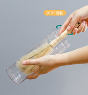 ボトルブラシ 柄付きブラシ ロングブラシ グラスブラシ 水筒ブラシ コップブラシ キッチン用品 洗浄 ガラスクリーナー 哺乳瓶 台所用品 掃除用品 便利グッズ 多用途 ブラシ シンプル ナチュラル 木製 ベージュ