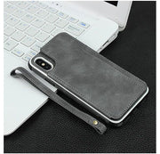 iPhoneケース スマホケース iPhoneカバー ストラップ付き 保護 傷防止 カード収納 マグネットボタン フェイクレザー レザー調  無地 シンプル おしゃれ ブラック 黒 ブラウン スマホ用品 アイフォーン 12 13 mini Pro ProMax レディース メンズ