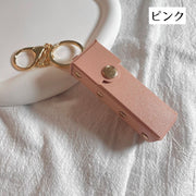 リップケース リップホルダー カラビナ付き 口紅ケース 化粧ポーチ コンパクト ミニサイズ 合皮 おしゃれ かわいい 上品 スクエア BOX型 プレゼント ギフト 贈り物 女性 レディース 婦人 大人女子 学生
