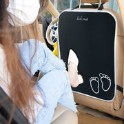 キックガード 単品 1枚 車載 車内 シートカバー カーシート シートバック カーアクセサリー ワンタッチバックル 足マーク ロゴ入り 汚れ防止 後部座席 シート裏 カー用品 子供 子ども 泥 汚れ対策 ドライブ お出かけ 雨の日 雨天 靴 足あと 簡単取り付け
