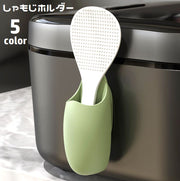 しゃもじホルダー しゃもじ立て 粘着テープ 貼り付け 取り付け簡単 しゃもじ置き 炊飯器 壁面 キッチン用品 収納 ペン立て ペンホルダー メイクブラシホルダー メイクブラシ立て シンプル