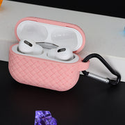 イヤホンケースカバー AirPods用 エアポッズ用 保護ケース 第1世代 第2世代 第3世代 Pro シリコン カラビナ付き 吊り下げ 充電可能 傷防止 汚れ防止 編み込み シンプル お洒落 便利