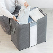衣類収納ボックス 収納袋 収納ケース 布団収納 ファスナー 持ち手付き クリア 中身が見える 整理整頓 衣替え 洋服 毛布 スッキリ シンプル クローゼット 押し入れ 収納グッズ 生活雑貨
