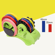 テープカッター 35mm 46mm テープディスペンサー 同じ長さ 一定 裁断 セロハンテープ セロテープ 手回し 半自動 簡単 梱包 パッキング
