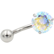 へそピアス 14G レディース 1個 アクセサリー ボディピアス バナナバーベル へそピ ヘソピ 軟骨 耳たぶ ヘリックス ラインストーン カーブバーベル セカンドピアス 14ゲージ 1.6mm 片耳 つけっぱなし ベリー イヤーロブ 舌 眉 トラガス 臍 口 リップ インナーコンク アウターコンク ビジュー シンプル おしゃれ 女性 プレゼント ギフト 贈り物 誕生日 記念日