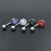へそピアス 14G レディース 1個 アクセサリー ボディピアス バナナバーベル へそピ ヘソピ 軟骨 耳たぶ ヘリックス ラインストーン カーブバーベル セカンドピアス 14ゲージ 1.6mm 片耳 つけっぱなし ベリー イヤーロブ 舌 眉 トラガス 臍 口 リップ インナーコンク アウターコンク ビジュー シンプル おしゃれ 女性 プレゼント ギフト 贈り物 誕生日 記念日