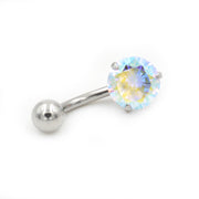 へそピアス 14G レディース 1個 アクセサリー ボディピアス バナナバーベル へそピ ヘソピ 軟骨 耳たぶ ヘリックス ラインストーン カーブバーベル セカンドピアス 14ゲージ 1.6mm 片耳 つけっぱなし ベリー イヤーロブ 舌 眉 トラガス 臍 口 リップ インナーコンク アウターコンク ビジュー シンプル おしゃれ 女性 プレゼント ギフト 贈り物 誕生日 記念日