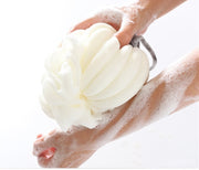 ボディスポンジ バススポンジ バス用品 バスグッズ 紐付き ボールスポンジ 背中洗い 伸びる 泡立ち 泡立て ボディタオル ボディケア かわいい 丸型 体洗い 浴用 ヒモ ひも付き