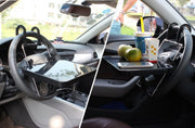 カーテーブル ハンドルテーブル 車用品 カーデスク トレイ カー用品 内装用品 マルチテーブル 車載用 折りたたみ式 簡易テーブル ヘッドレスト 後部座席 パソコン 旅行 食事 ドリンク 車中泊 車内 便利グッズ カーアクセサリー ブラック 黒