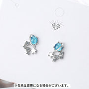 スタッドピアス レディース アクセサリー ラインストーン クリスタル風 クリア 惑星 スター 宇宙 華奢 キラキラ プレゼント ギフト ブルー 可愛い おしゃれ 贈り物 誕生日 記念日 デート 女子会 パーティ お呼ばれ お出かけ 雑貨 ファッション小物 シンプル