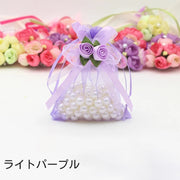 ラッピング袋 ギフトバッグ 巾着 小袋 ミニ袋 プレゼント 贈り物 装飾 リボン バラ 薔薇 高級感 半透明 透け感 シアー おしゃれ 小さめ 包装 梱包