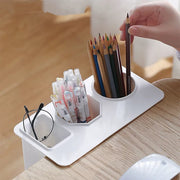 ペンホルダー ペン立て 粘着式 鉛筆立て コスメ収納 小物入れ 多用途 収納ケース お家 オフィス 整理整頓 化粧品 文房具 シンプル 事務用品 整理用品 インテリア雑貨 白 黒