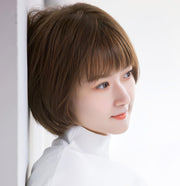 フルウィッグ 全頭かつら ショート ボブ レディース 女性 前髪あり ストレート ナチュラル イメージチェンジ イメチェン お洒落 可愛い かわいい キュート ヘアアクセサリー ブラック ブラウン 黒 茶