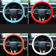 ハンドルカバー ステアリングカバー ステアリングホイールカバー カー用品 車用 内装用品 シリコン シンプル 無地 カラバリ豊富