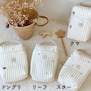 おむつポーチ マグポーチ オムツポーチ クマ イブル オムツ入れ 哺乳瓶ポーチ 哺乳瓶ケース 着替えポーチ ヌビバッグ ベビーポーチ トラベルポーチ 大容量 大きめ マルチポーチ おすすめ 小物入れ キルト キルティング おしゃれ かわいい