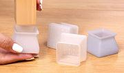 椅子脚カバー 椅子足キャップ 4個セット 1脚分 四角形 椅子用部品 イス用部品 シリコン 傷防止 汚れ防止 滑り止め 保護 パッド フローリング 畳 ホワイト グレー ピンク 白 スクエア