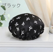 シャワーキャップ ヘアキャップ バスキャップ 柄あり リボン 防水 毛染め カラーリング トリートメント 保温 半透明 クリア お風呂 入浴 ロングヘア ショートヘア レディース 女性 かわいい バスグッズ