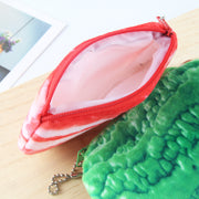 小銭入れ レディース 財布 野菜 ニンジン 豚肉 起毛 面白い かわいい 大容量 ボールチェーン カード 紙幣