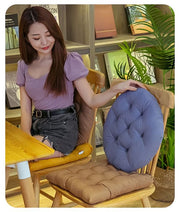 シートクッション フロアクッション チェアパッド 厚手 丸型 円形 ラウンド 直径40cm 座布団 椅子用 ふわふわ インテリア