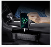 収納ケース 収納ポケット 車内 カー用品 収納ボックス ドリンクホルダー スマホ 充電 カーボン柄 かっこいい おしゃれ 収納 車内収納 隙間 サイドポケット 自動車