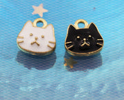 アクセサリーパーツ 10個セット チャーム ねこ 猫 DIY ハンドメイドパーツ ピアス イアリング ペンダントトップ ストラップ 飾り 可愛い 動物 アニマル