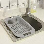 伸縮式水切りバスケット 水切りかご 水切りラック 洗いかご 伸縮式 調整可能 キッチン コンパクト おしゃれ 食器 収納 乾燥 水洗い 多機能 省スペース