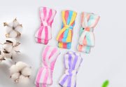 ヘアバンド 洗面用 レディース 女性 ヘッドバンド リボン 幅広 ワイド もこもこ ボーダー柄 お洒落 可愛い 普段使い デイリー 洗顔 お風呂 バス用品 お風呂グッズ 日用品雑貨