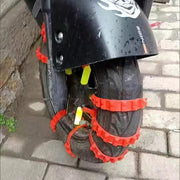 タイヤチェーン 10本セット バイク用 オートバイ スクーター 滑り止め ジャッキアップ不要 簡単装着 簡単取付 雪道 凍結 悪路 防災 緊急脱出