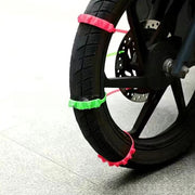 タイヤチェーン 10本セット バイク用 オートバイ スクーター 滑り止め ジャッキアップ不要 簡単装着 簡単取付 雪道 凍結 悪路 防災 緊急脱出